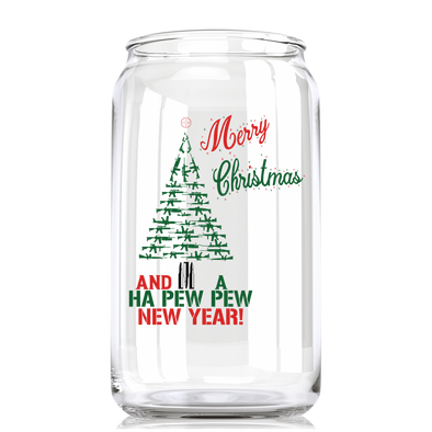 MERRY CHRISTMAS AMMO TREE CAN GLASS