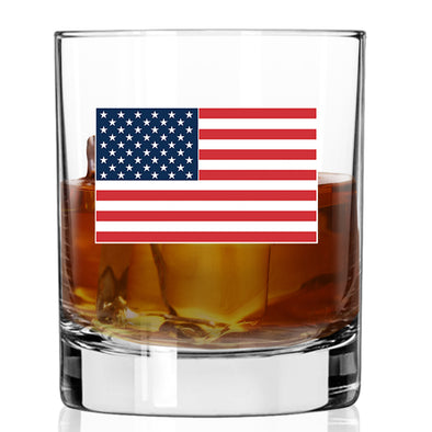 American Flag RWB Whiskey Glass