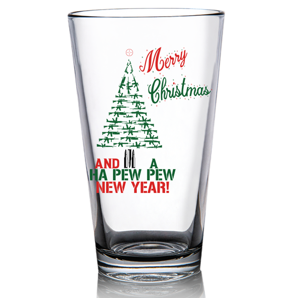 MERRY CHRISTMAS AMMO TREE CAN GLASS