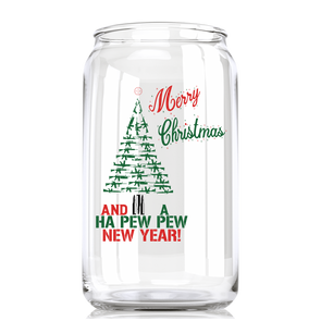 MERRY CHRISTMAS AMMO TREE CAN GLASS