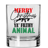 Merry Christmas Ya' Filthy Animal - Whiskey Glass