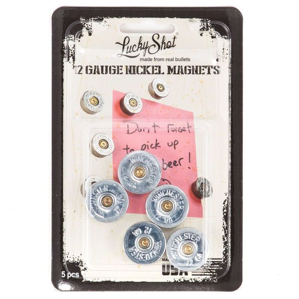 12 Gauge Real Bullet Magnets - Nickel (5 per pack)