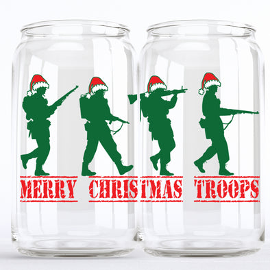 Merry Christmas Troops - Glass Can