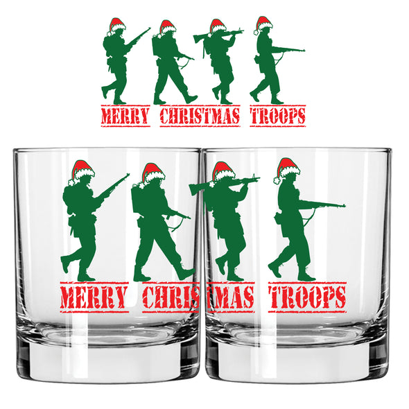 Merry Christmas Troops - Whiskey Glass