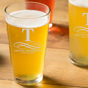 Personalized Initial Groomsmen Glassware