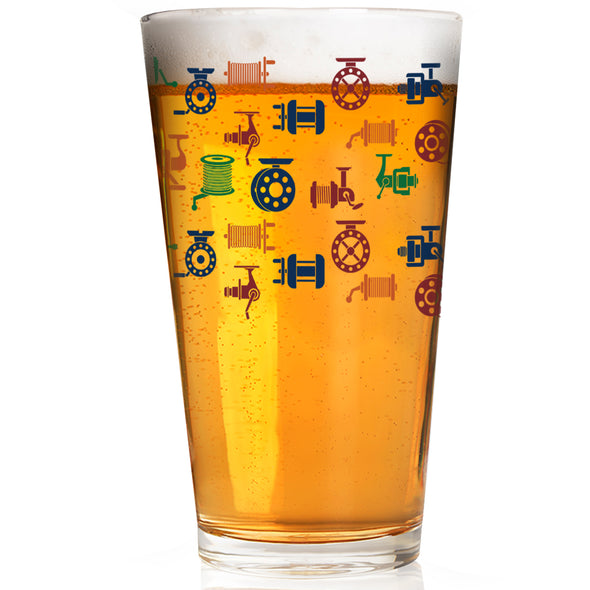 Reel Pattern Pint Glass