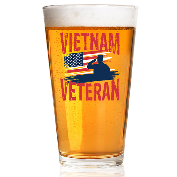 Vietnam Veteran Flag Pint Glass