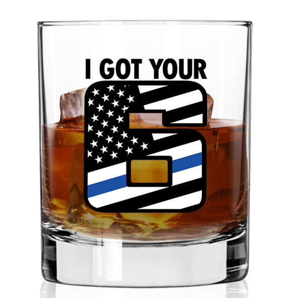 I Got Your 6 Flag Whiskey Glass