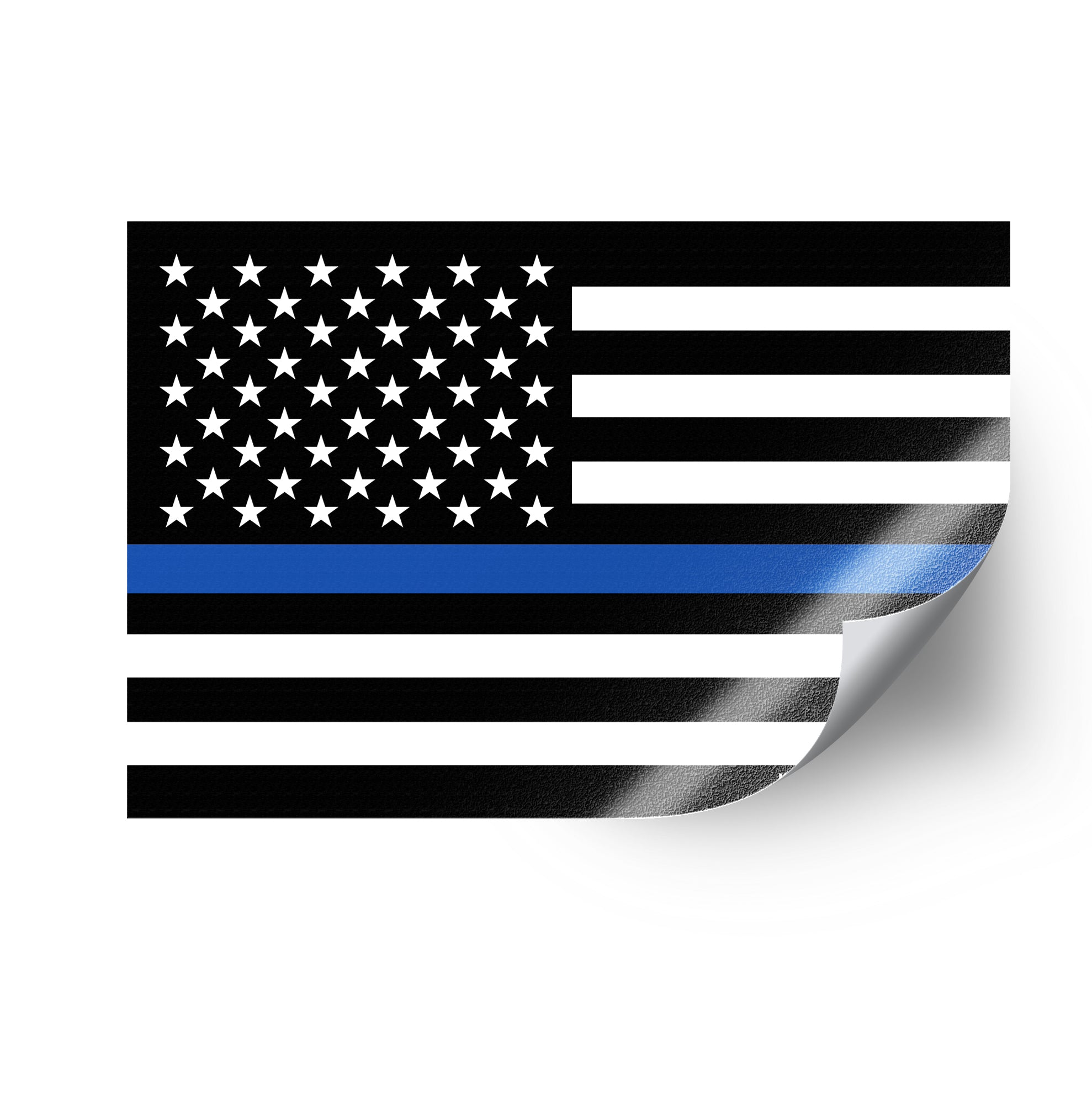 Show Your Support With This Police Blue Line USA Flag Sticker Decal From PopArt. Vinyl, Waterproof, And Ready To Stick On Your Car, Laptop, Or Window.