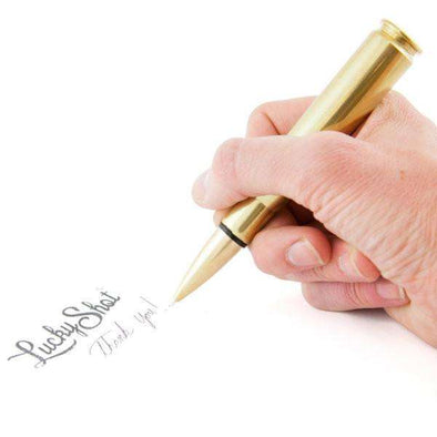 Real Bullet Casing Refillable Twist Pen- Polished Brass