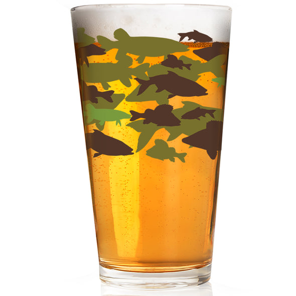 Freshwater Fish Camo Pint Glass