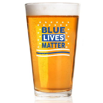 Blue Lives Matter Stars Pint Glass