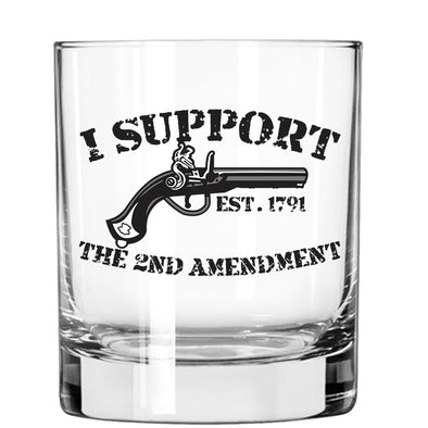 I Support the 2nd Amendment Percussion Pistol Whiskey Glass