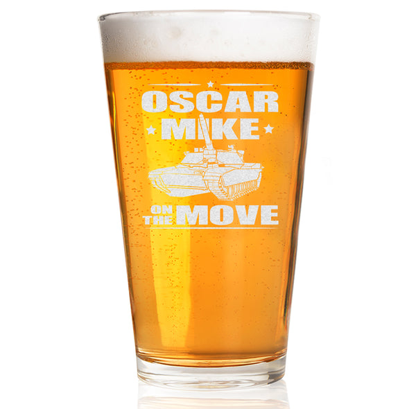 Oscar Mike On the Move Pint Glass