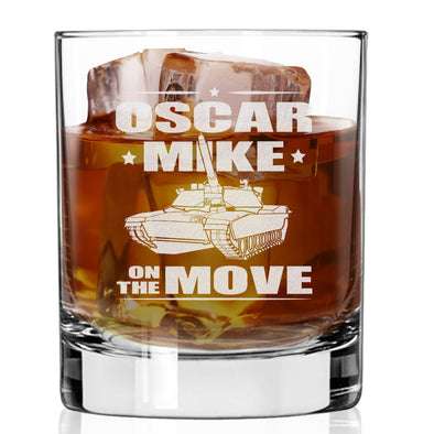 Oscar Mike On the Move Whiskey Glass
