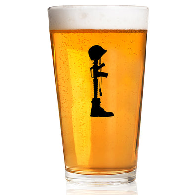 Fallen Soldier Silhouette Pint Glass