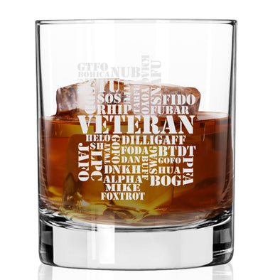 Military Jargon Whiskey Glass