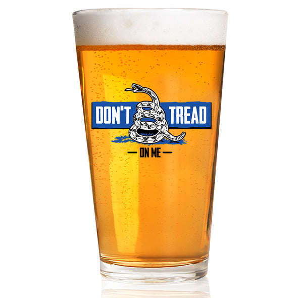 Don't Tread on me Blue Line Pint Glass