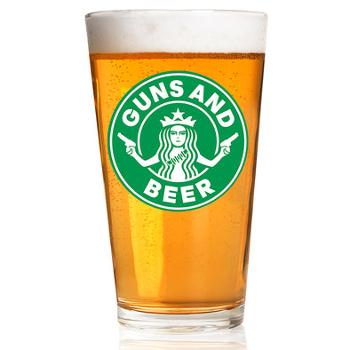 Guns and Beer Pint Glass