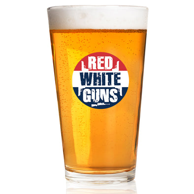 Red White Guns Pint Glass