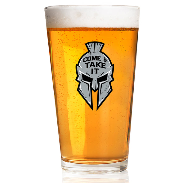 Come and Take It Helmet Pint Glass