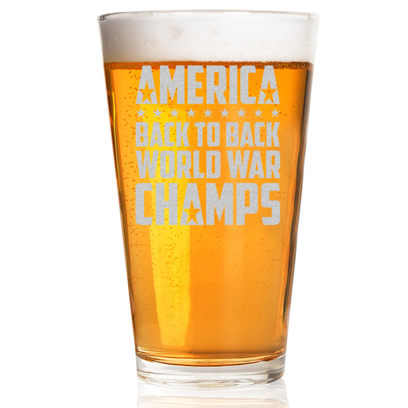 Back to Back World War Champs Pint Glass