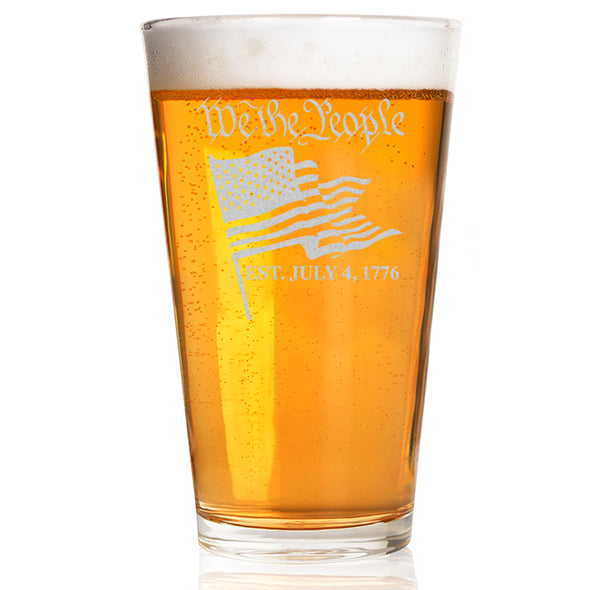We the People Flag Pint Glass