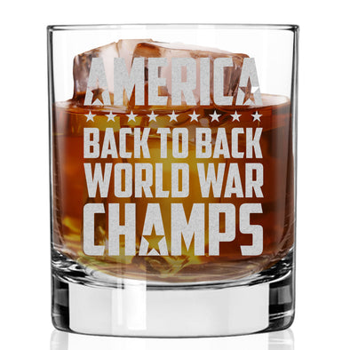 Back to Back World War Champs Whiskey Glass