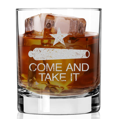 Come and Take It Cannon Whiskey Glass