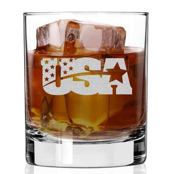 USA Emblem Whiskey Glass