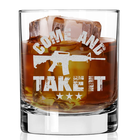 Come and Take It Gun Whiskey Glass