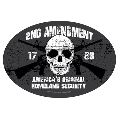 America's Original Homeland Security - Skull and Guns 2nd Amendment Magnet