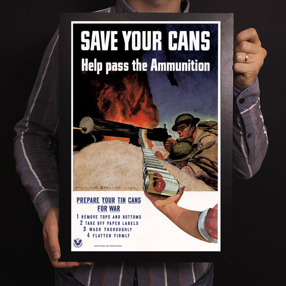 Save Your Cans World War II Poster