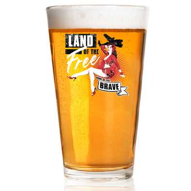 Land of the Free Pinup Pint Glass
