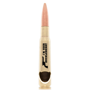 I'm Your Huckleberry .50 Caliber Bullet Bottle Opener in Matte Black or Brass
