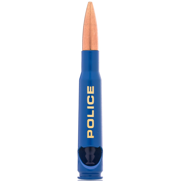 Blue Engraved with POLICE .50 Caliber Bullet Bottle Opener