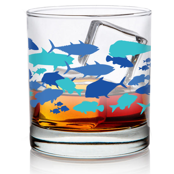 Saltwater Fish Camo Whiskey Glass