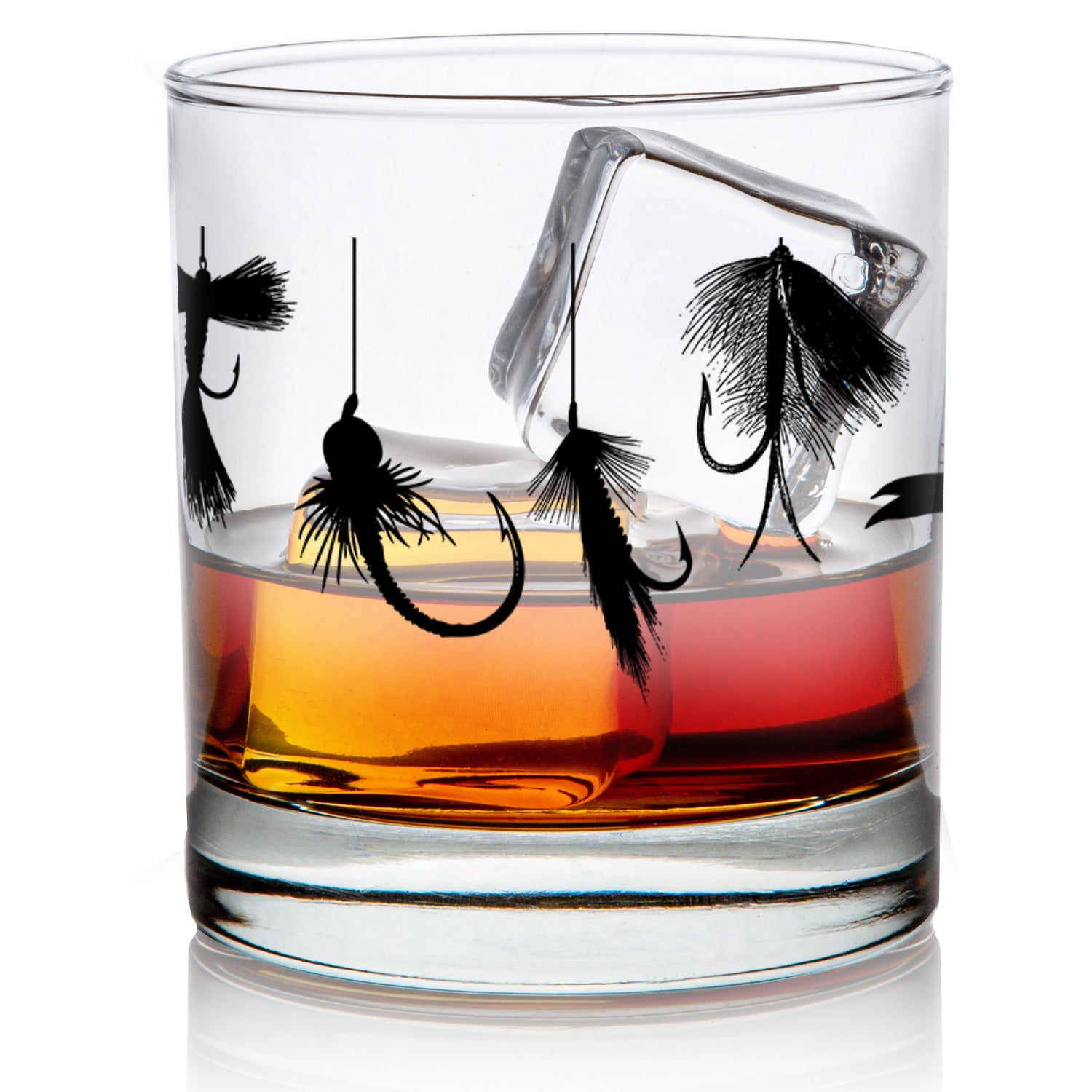  Fly Fishing - Whiskey Rocks Glass - Unique Flyfishing Themed  Gifts for Fishermen - 10.25 Ounce : Handmade Products