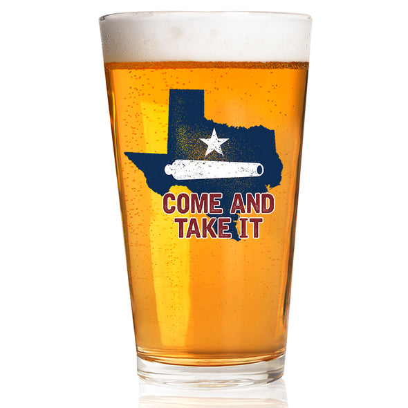 Come and Take it Texas State Pint Glass