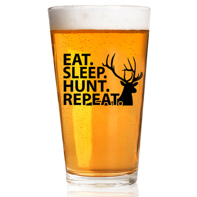 Eat Sleep Hunt Repeat Pint Glass