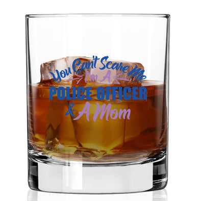 Police Officer and a Mom Whiskey Glass