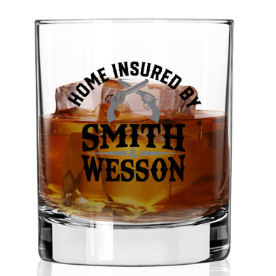 Home Insured by Smith & Wesson Whiskey Glass