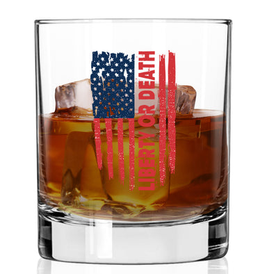 Liberty or Death Flag Whiskey Glass