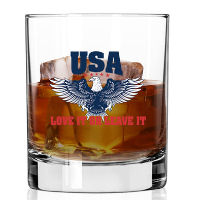 USA Love it or Leave It Whiskey Glass
