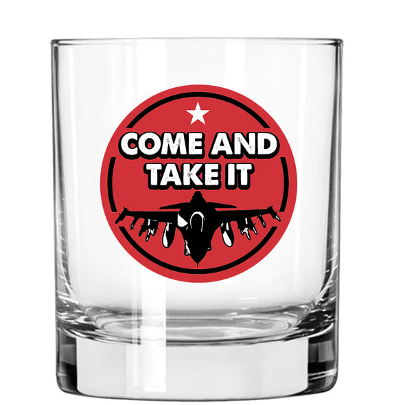 Come and Take it Jet Whiskey Glass