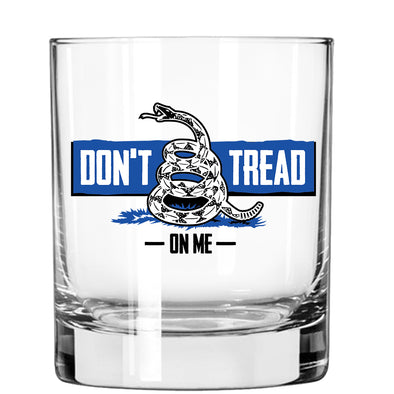 Don't Tread on me Blue Line Whiskey Glass