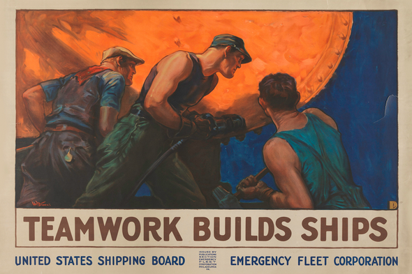 Teamwork Builds Ships Poster