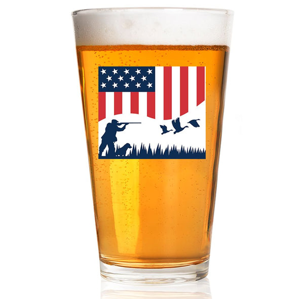 Duck Hunting Flag Pint Glass