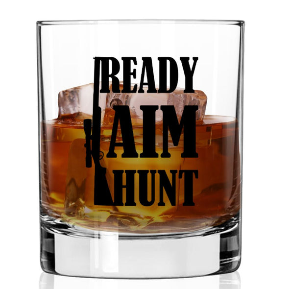 Ready Aim Hunt Whiskey Glass