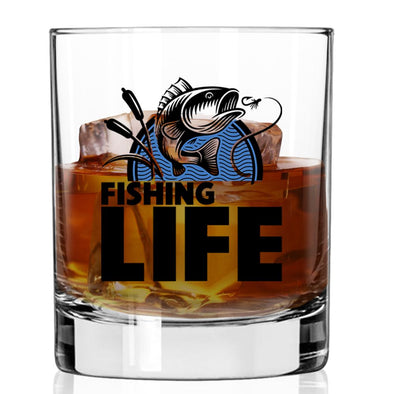 Fishing Life Jumping Fish Whiskey Glass
